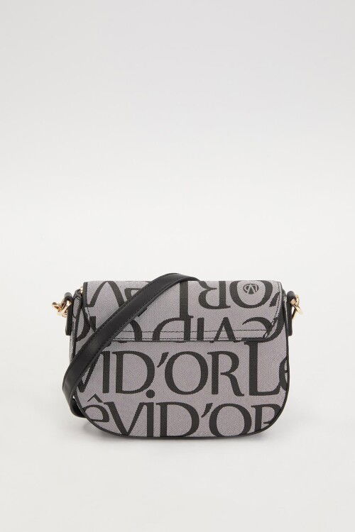 Black Fabric Textured Shoulder Bag 930277