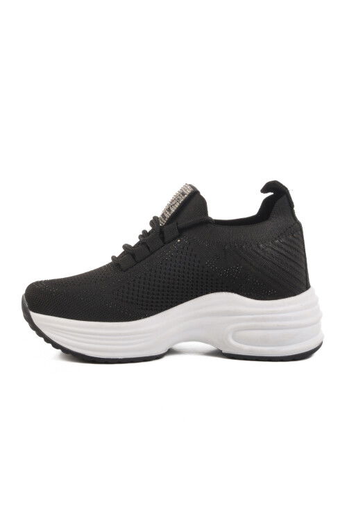 Black Knit Thick Sole Womens Sneaker Lady 5002 Z