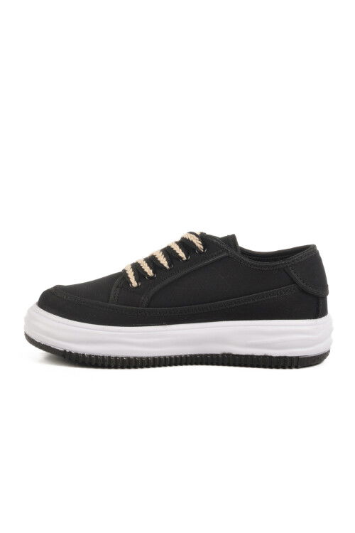 Black Linen Womens Sneakers Lady 528 Z