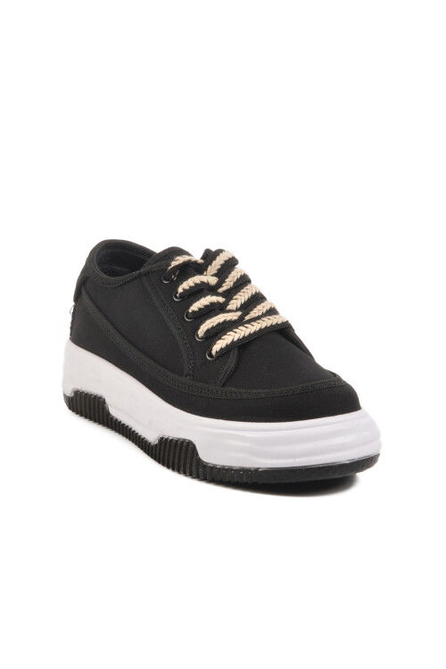 Black Linen Womens Sneakers Lady 528 Z