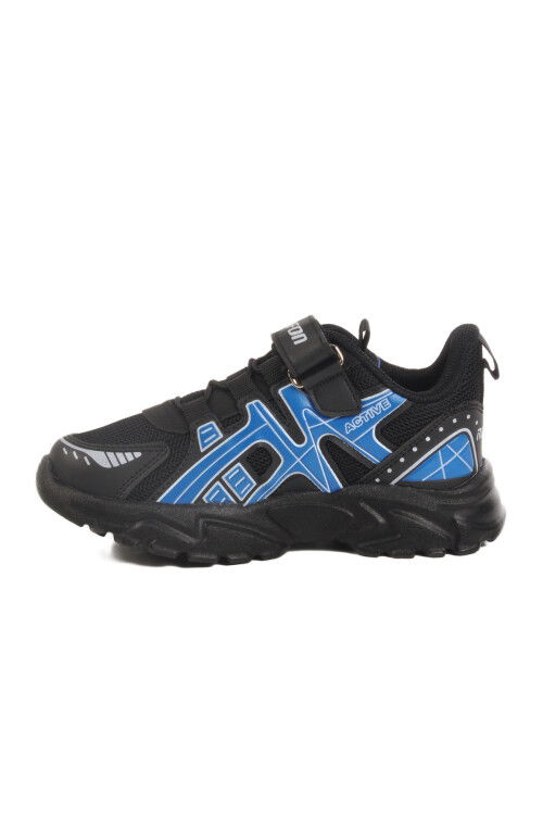 Black Saxon Velcro Mesh Lightweight Boys Sneakers 2351 P