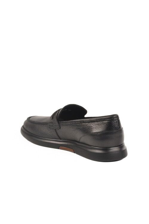 Black Genuine Leather Mens Casual Shoes 152-21139 M