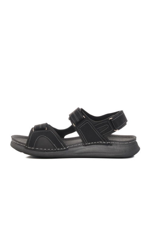 صندل رياضي رجالي أسود بشريط فيلكرو تشريحي 86.002 م