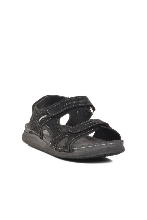 صندل رياضي رجالي أسود بشريط فيلكرو تشريحي 86.002 م