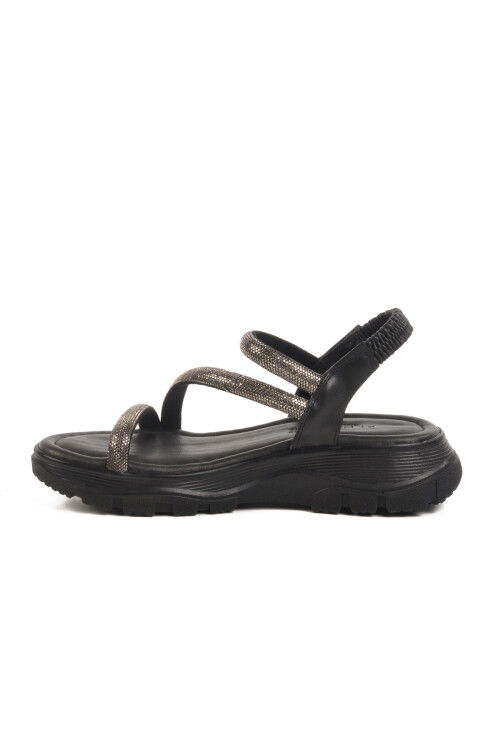Black Stoned Womens Sandals T-005 Z
