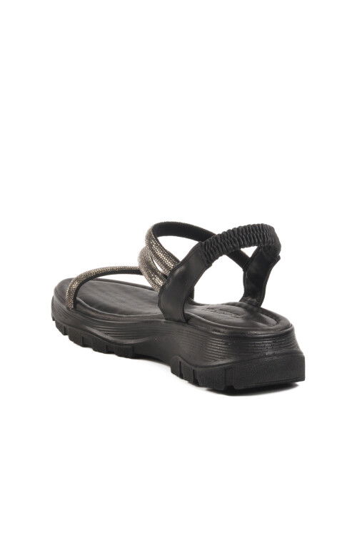 Black Stoned Womens Sandals T-005 Z