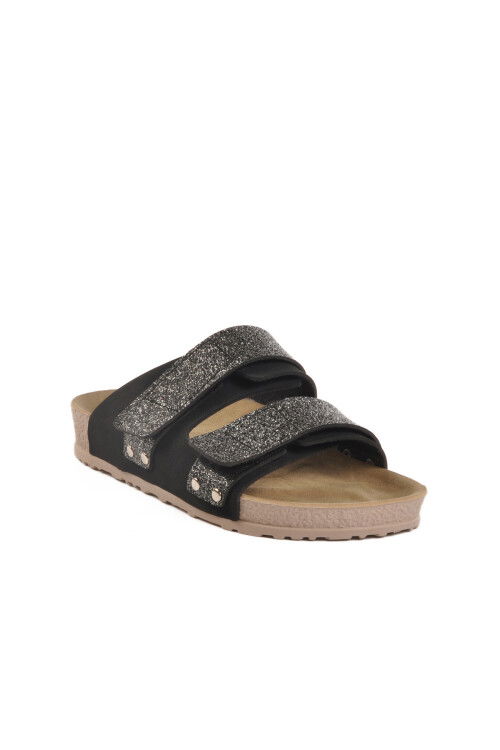 Black Light Velcro Womens Slippers 20-009 Z