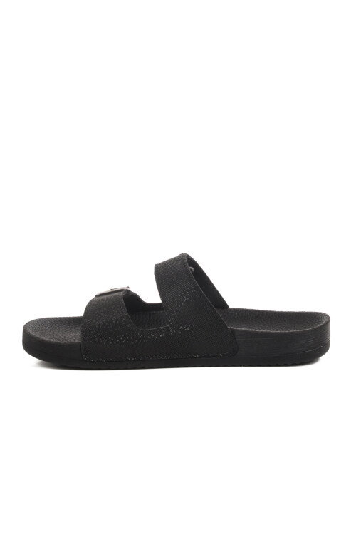 Black Double-Strap Womens Slippers 43.001 Z
