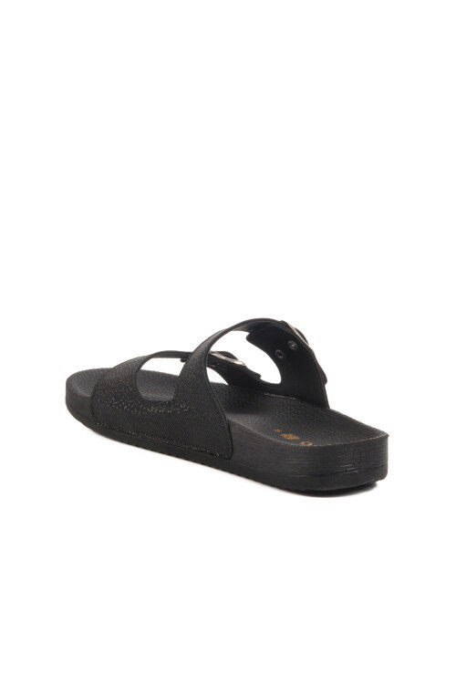 Black Double-Strap Womens Slippers 43.001 Z