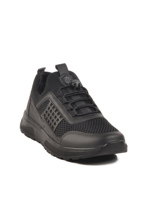 حذاء رياضي رجالي خفيف الوزن ومرن من شبكة سوداء مقاس M