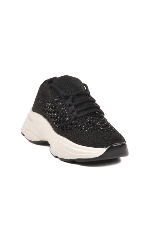 Black Lightweight Knitted Anatomical Womens Sneakers B064 Z