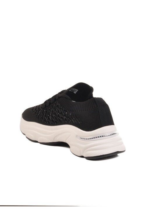 Black Lightweight Knitted Anatomical Womens Sneakers B064 Z