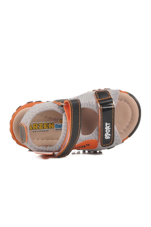 Siyah Cırtlı Ortopedik Erkek Çocuk Spor Sandalet 25T102 B