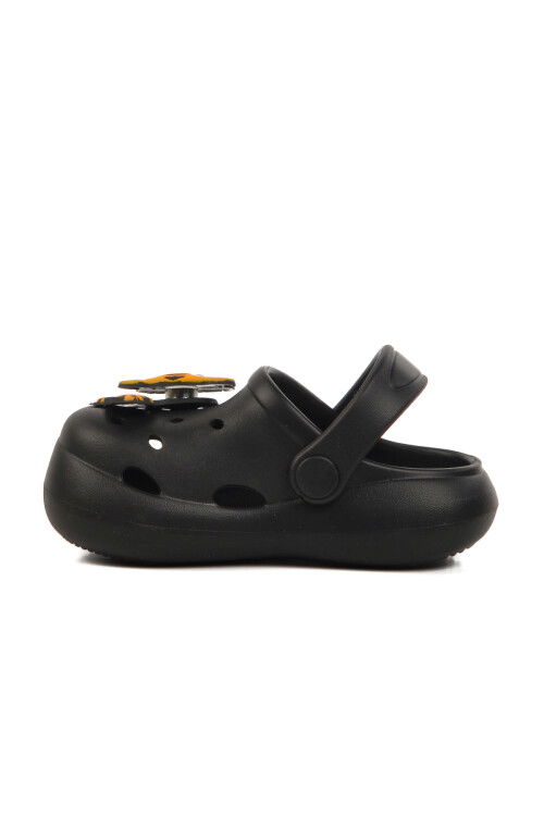 Black Unisex Kids Sabo Slippers Yumurcak B