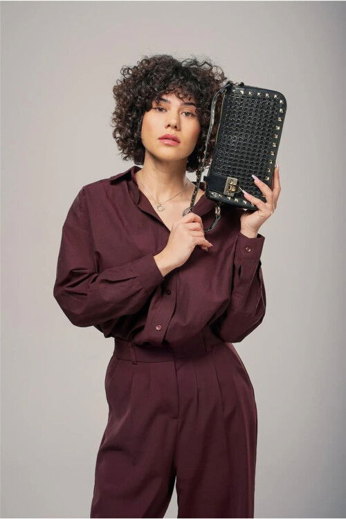 Black Womens Handbag and Shoulder Bag 17961