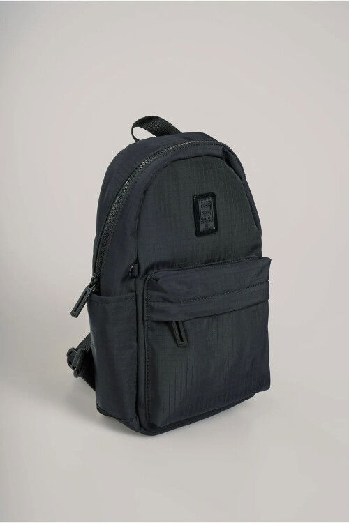 Black Womens Textile Crossbody Backpack 17984