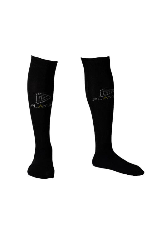 Black Mens Football Socks Leggings 1001-Mft