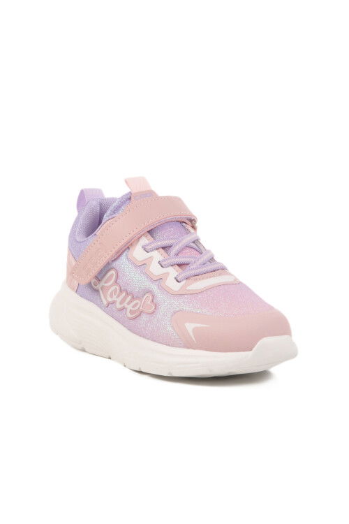 Salmon Velcro Mesh Girls Sneakers Aster F