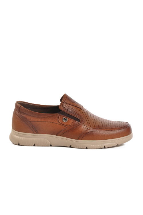 Tan Genuine Leather Mens Casual Shoes D2301 M