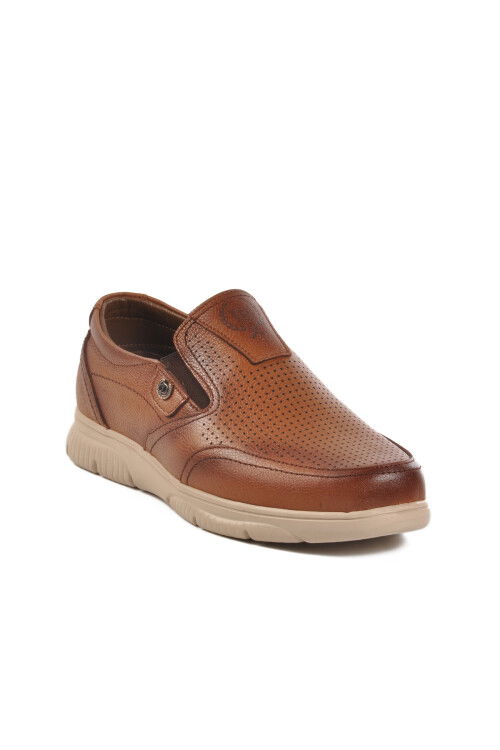 Tan Genuine Leather Mens Casual Shoes D2301 M
