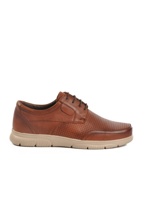 Tan Genuine Leather Mens Casual Shoes D2302 M