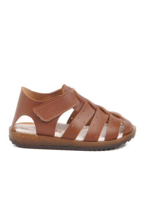 Taba Cırtlı Hafif Unisex Çocuk Sandalet 17370 B