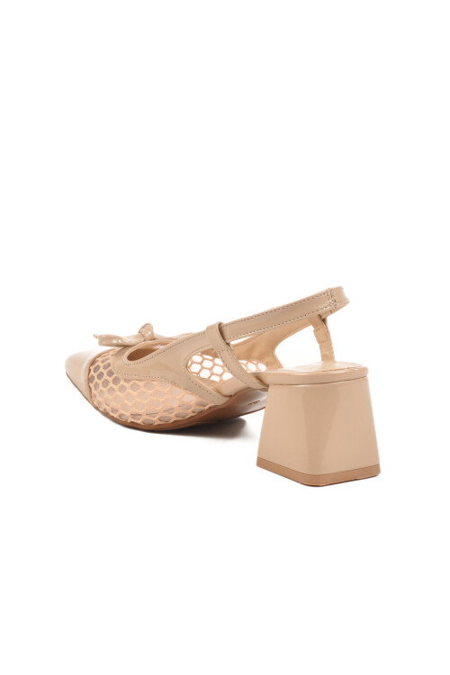 حذاء نسائي مسائي محبوك من الجلد اللامع 250100 Z