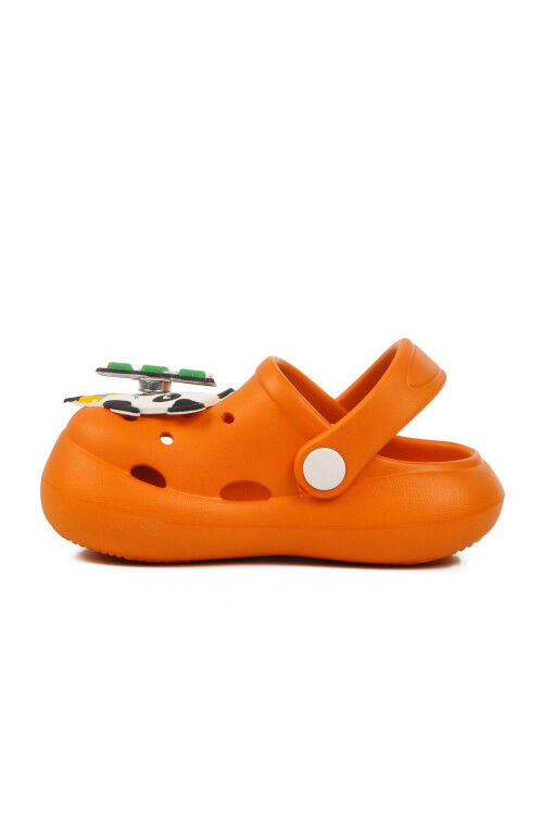 Orange Unisex Kids Sabo Slippers Yumurcak B