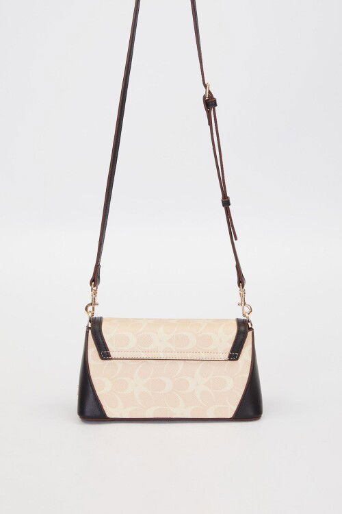 حقيبة كتف نسائية من جلد المنك الأسود 930431