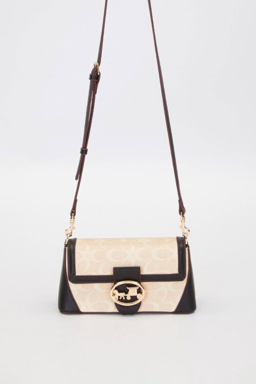 حقيبة كتف نسائية من جلد المنك الأسود 930431