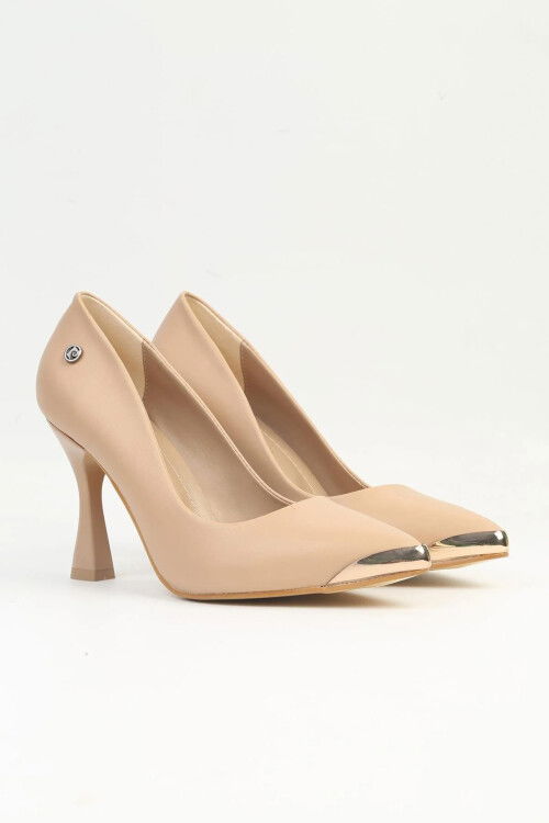 Beige Thin Heeled Womens Evening Shoes PC-54223 Z