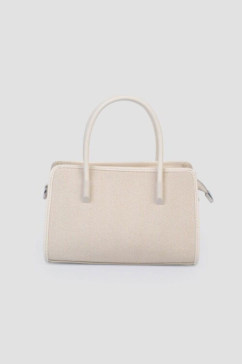 Beige Linen Womens Hand and Shoulder Bag IM591