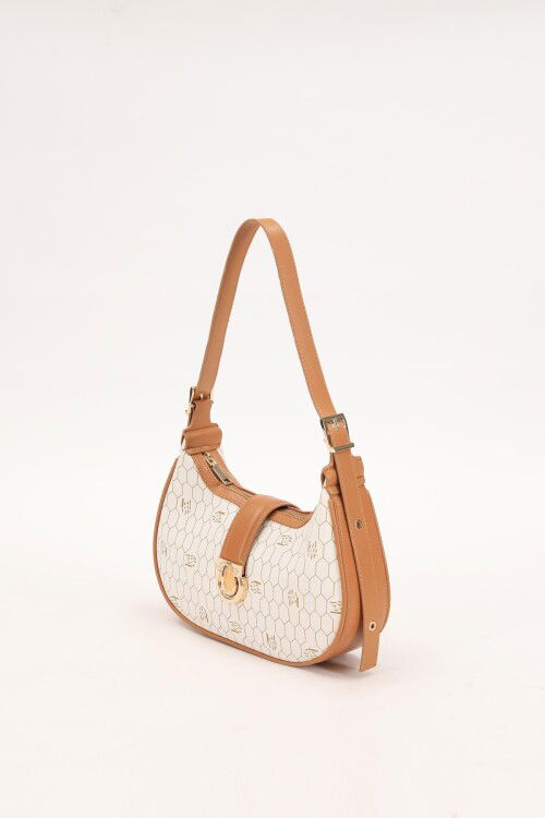 Beige Womens Handbag and Shoulder Bag 930211