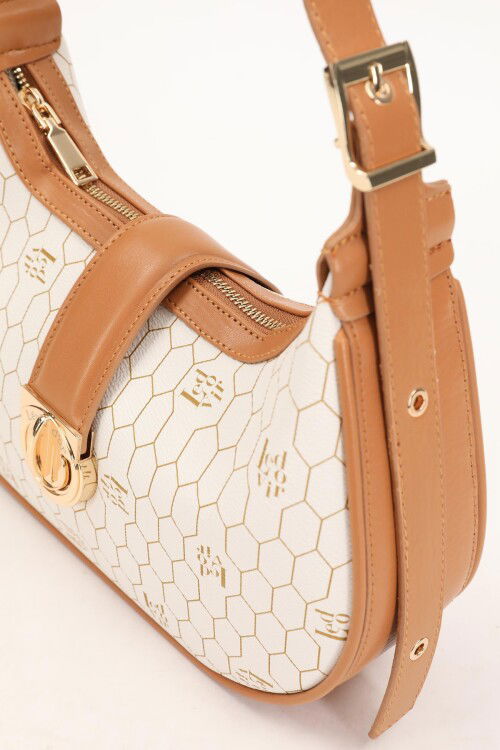 Beige Womens Handbag and Shoulder Bag 930211