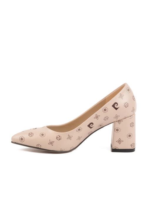 Beige Heeled Womens Evening Shoes 50176 Z