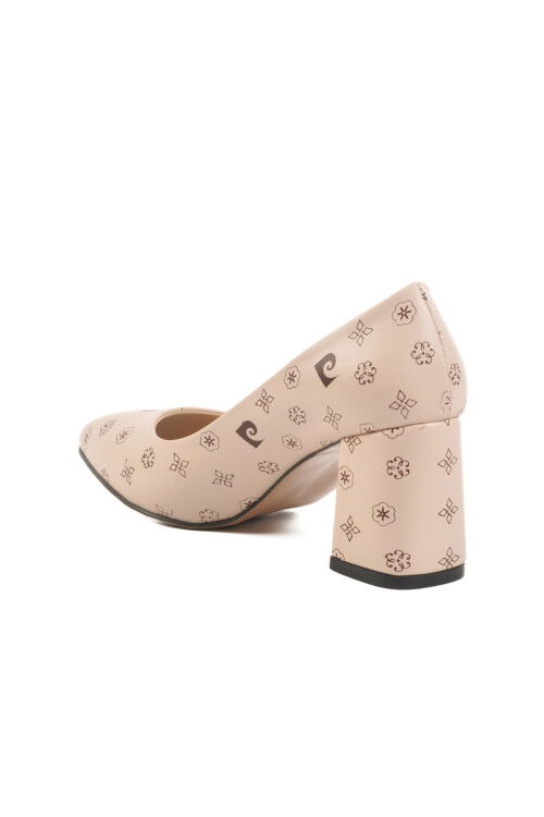 Beige Heeled Womens Evening Shoes 50176 Z