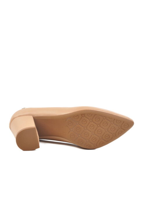 Beige Heeled Womens Evening Shoes PC-54733 Z