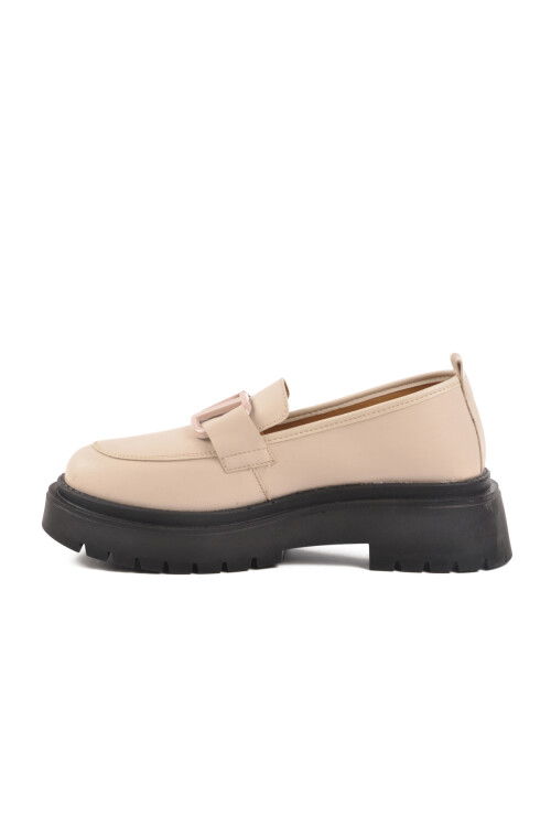 Beige High Sole Womens Casual Shoes F-2047 Z