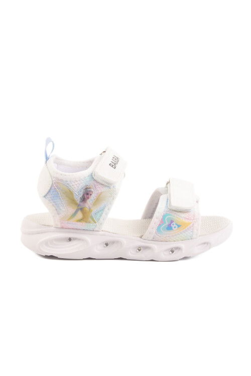 White Velcro Lighted Girls Sandals 018129 P