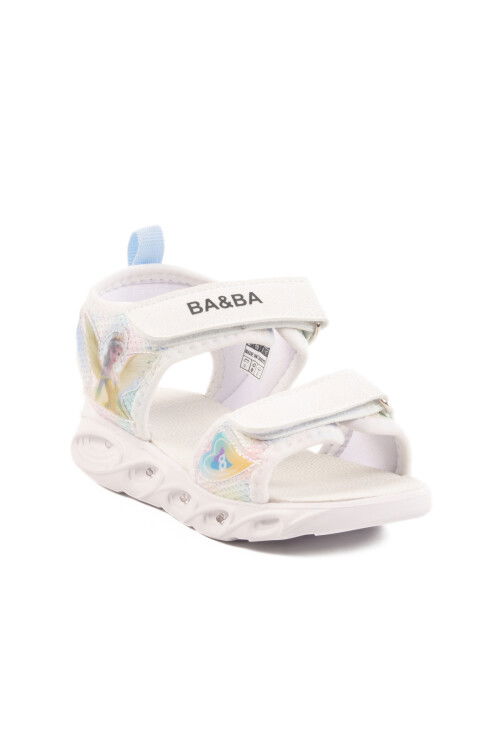 White Velcro Lighted Girls Sandals 018129 P