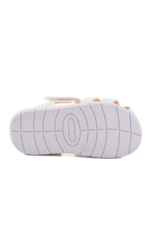 Beyaz Cırtlı Kız Bebek Sandalet BN-1245 B