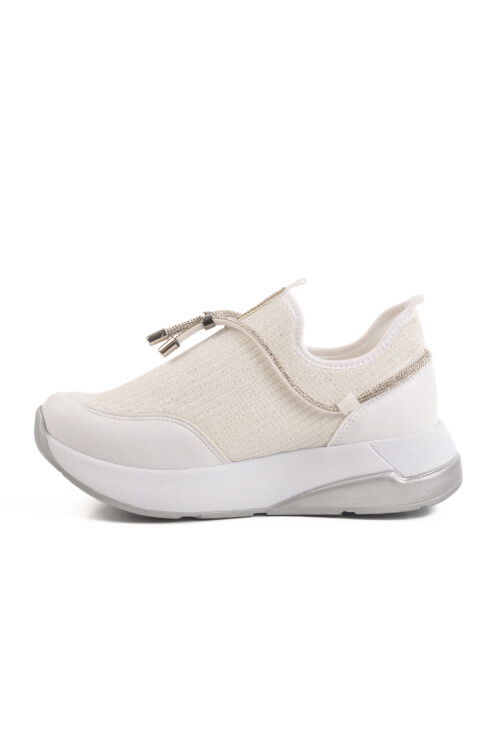 White Anorak Stone Embroidered Womens Casual Shoes 702498 Z