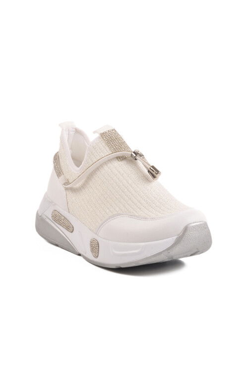 White Anorak Stone Embroidered Womens Casual Shoes 702498 Z