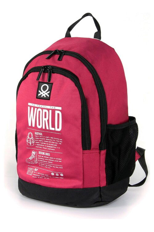 Claret Red Black Unisex School Bag 03834