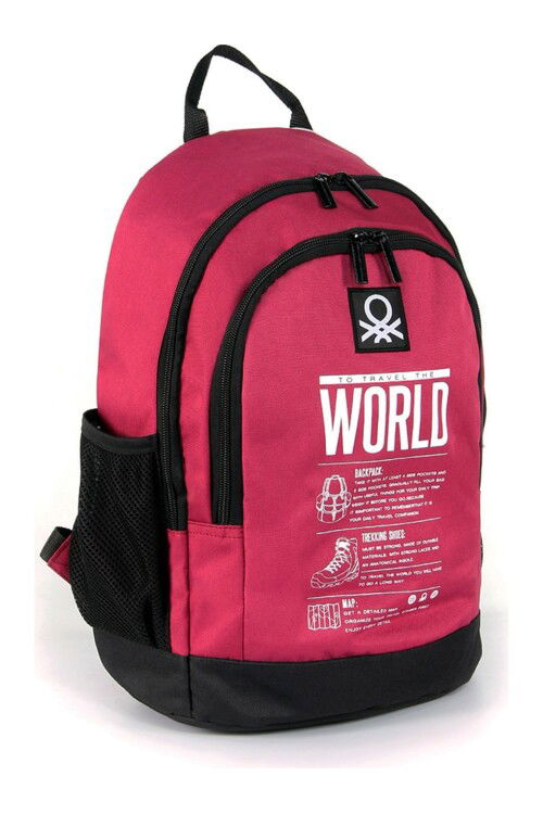Claret Red Black Unisex School Bag 03834
