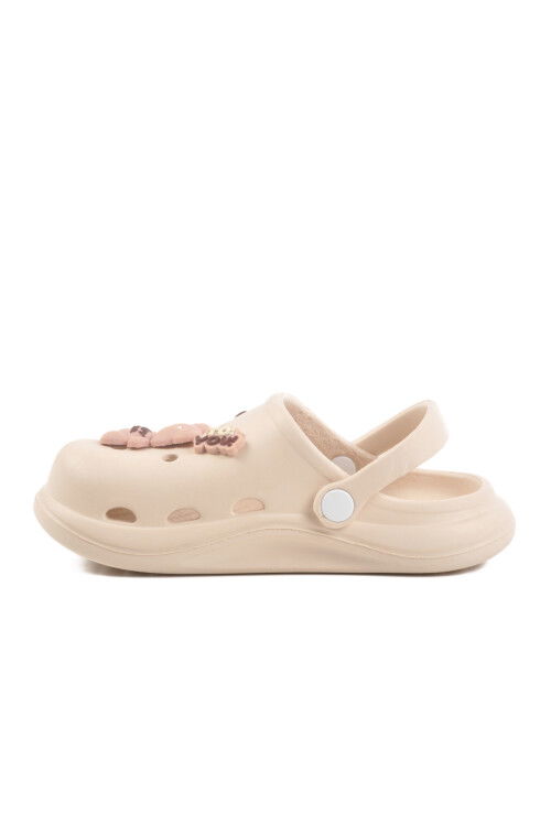 Ecru Eva Lightweight Girls Sabo Slippers 303 F