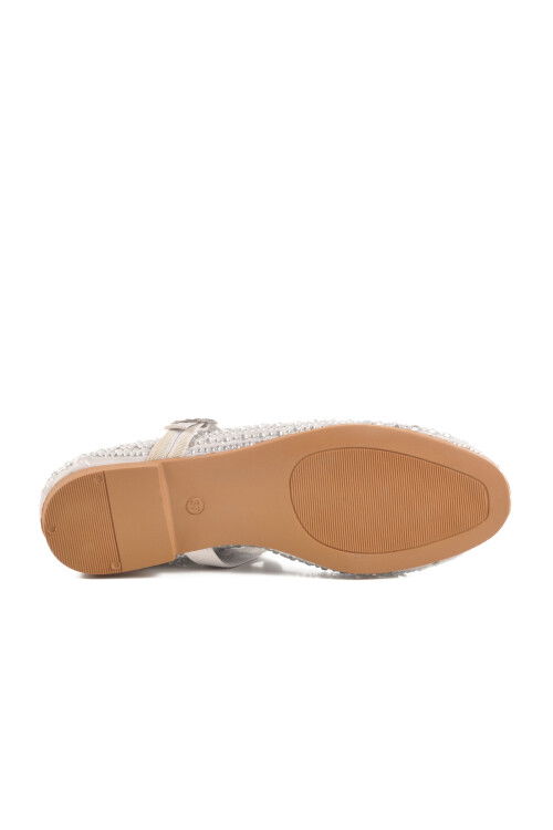 Silver Stone Textile Womens Ballerinas 038 Z