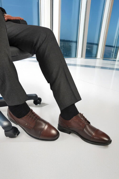 Kahverengi Hakiki Deri Erkek Klasik Ayakkabı 1612200 M