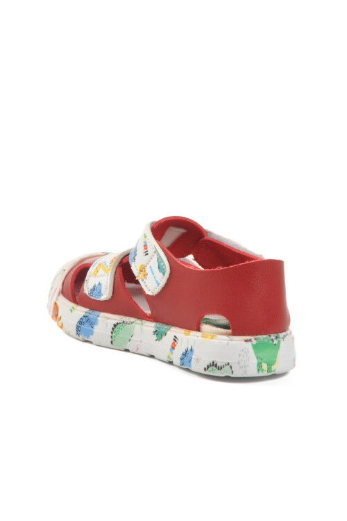 Kırmızı Cırtlı Kız Bebek Sandalet BN-1409 B