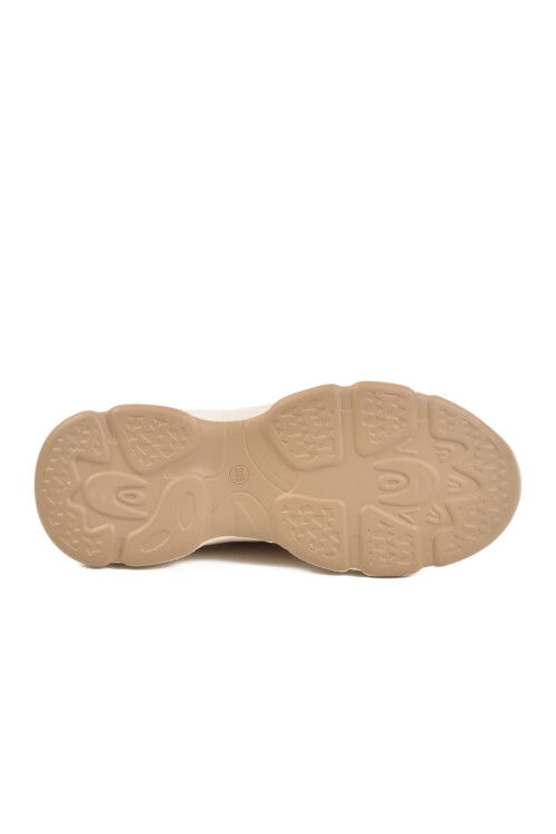 حذاء رياضي نسائي خفيف الوزن محبوك تشريحي بلون كريمي B064 Z